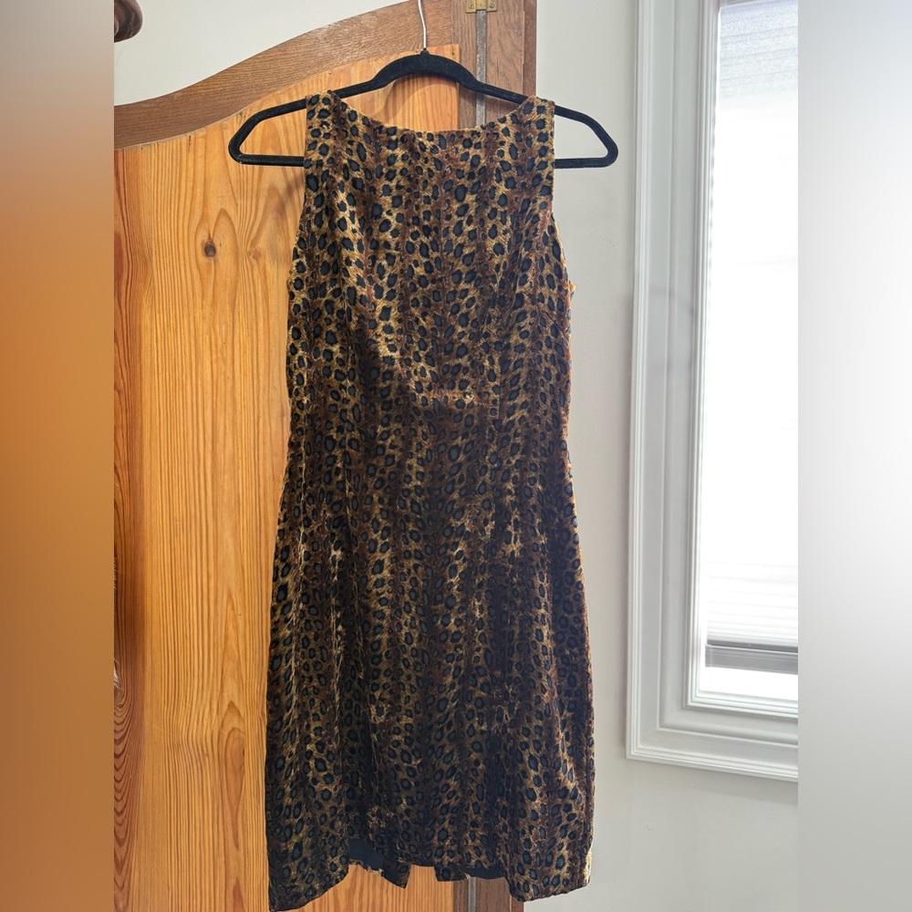 Liz Claiborne Brown and Black Animal Print Mini Dress